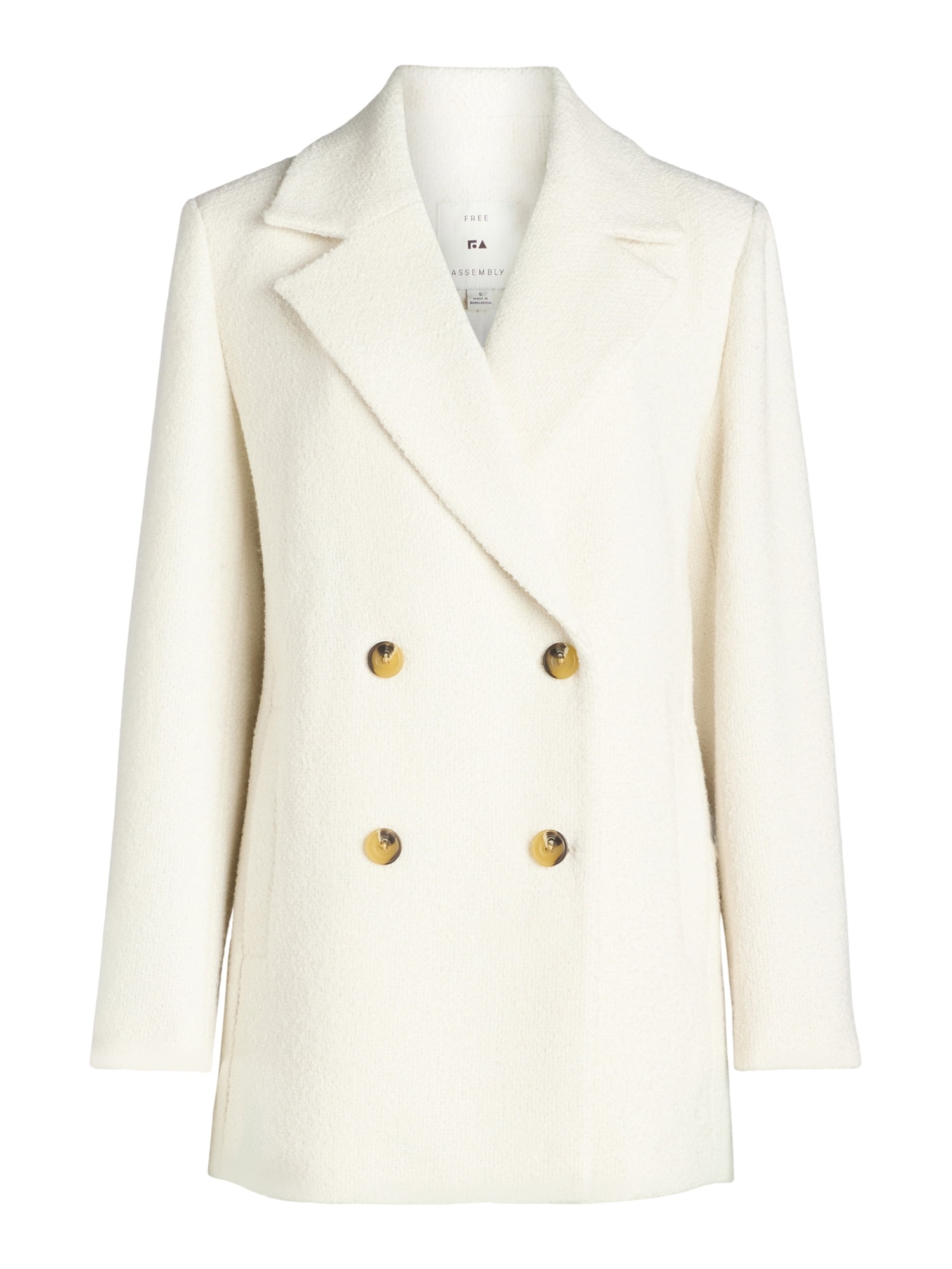 Free Assembly Women's Boxy Double Breasted Jacket, Sizes XS Free Assembly Women's Boxy Double Breasted Jacket, Sizes XS