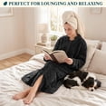 thumbnail image 5 of PAVILIA Womens Zip Up Robe, Sherpa Fleece Housecoat with Pockets, Fuzzy Warm Zipper House Coat for Women Elderly, Plush Soft Long Bathrobe Loungewear, Black (Large/X-Large), 5 of 10