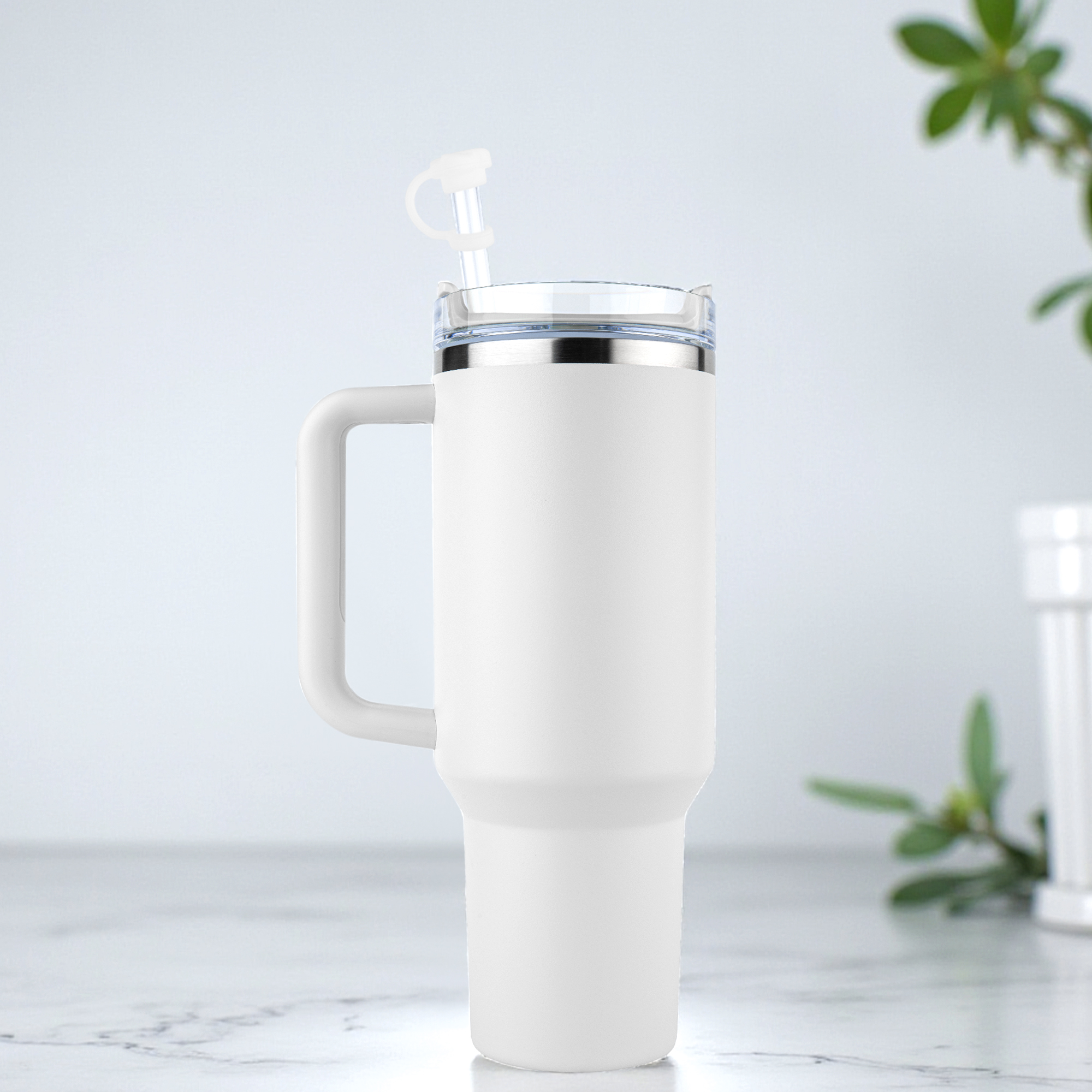 Unique Bargains Dust-Proof 30oz Straw Cover Set of 4 White