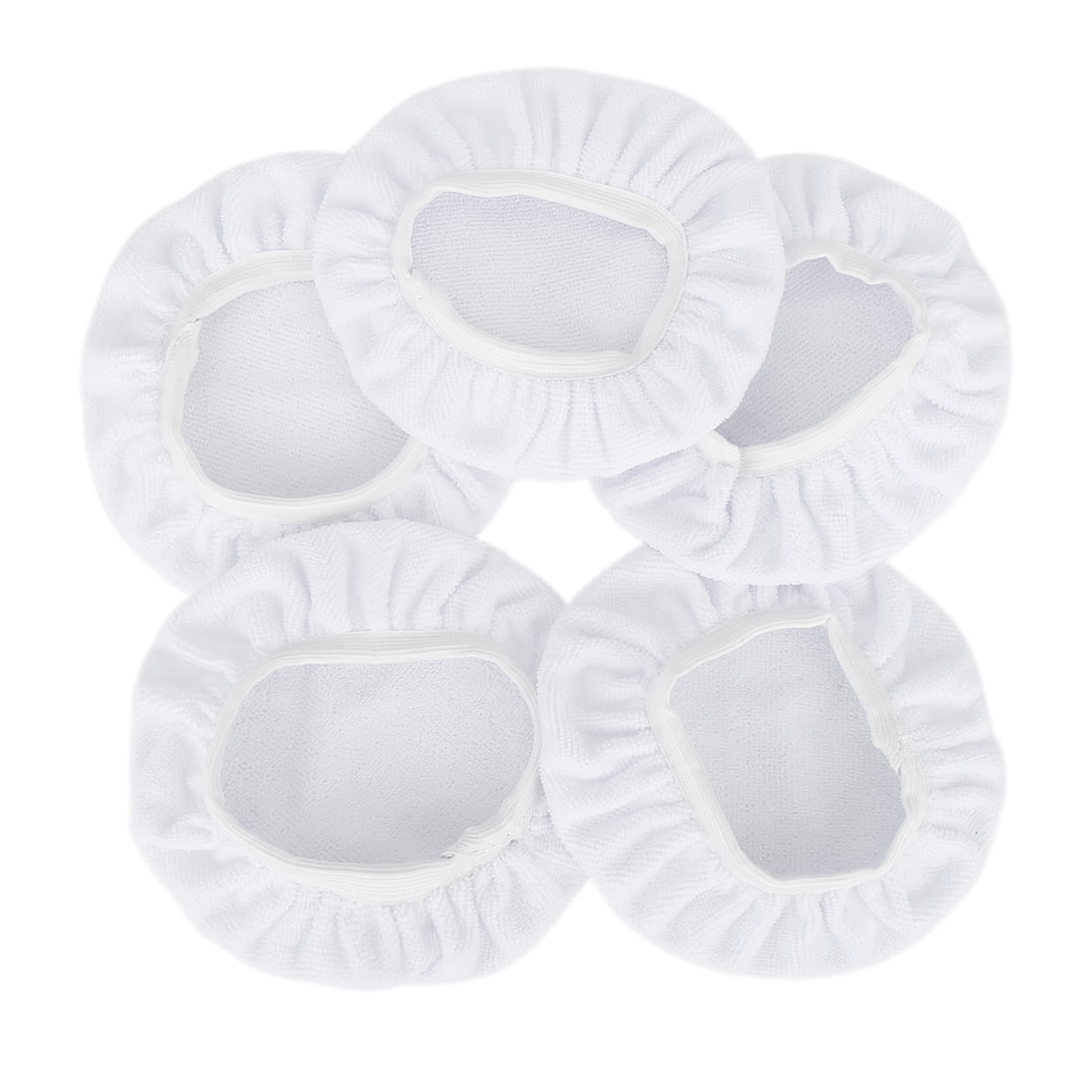 Unique Bargains 10pcs 5-6" White Soft Microfiber Car Wax Polishing Bonnet Pad