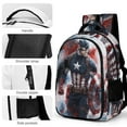 thumbnail image 4 of Captain-America Backpack, Lightweight Dual Zippers School Backpacks Adjustable Shoulder Straps School Bookbag for School, Work, Sports, And Travel, 4 of 8