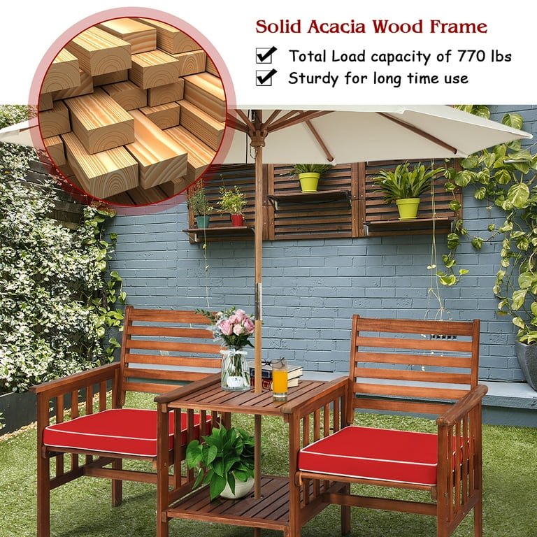 Wooden love seat garden furniture sale