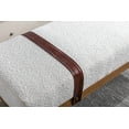 thumbnail image 6 of Guyou Modern Faux Fur Rectangle Ottoman Bench with Two Straps and Metal Legs, Upholstered Bed End Bench Entryway Shoe Bench Dining Table Bench Footstool for Bedroom Living Room, White, 6 of 12