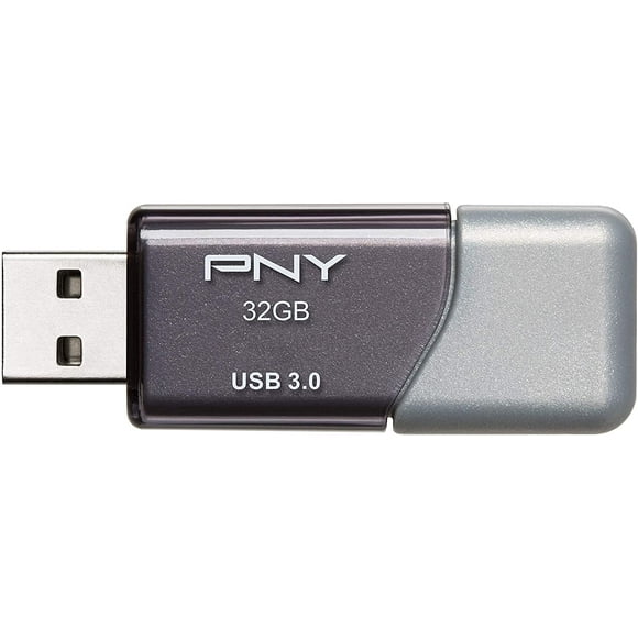 PNY Turbo 32GB USB 3.0 Flash Drive - Speeds Approximately 10X Faster Than USB 2.0 - P-FD32GTBOP-GE