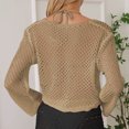 thumbnail image 6 of Qzwdhjm Crochet Cardigans for Women Hollow Out Cropped Swimsuits Coverups Long Sleeve Open Front Beach Cover Up Lighweight Trendy Beachwear Cardigan, 6 of 6