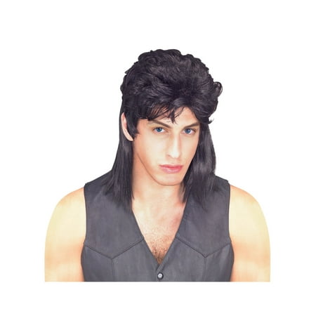 Mullet Wig - Black - Adult Costume Accessory