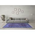 thumbnail image 3 of Ahgly Company Machine Washable Indoor Square Persian Blue Traditional Area Rugs, 6' Square, 3 of 4