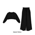 thumbnail image 4 of Guardurnaity Conjunto de pantalones cortos para niña, fiesta de viaje, banquete, manga larga, ropa de algodón de Color sólido, pantalones, regalo conjuntos de ropa Negro 120cm, 4 of 6