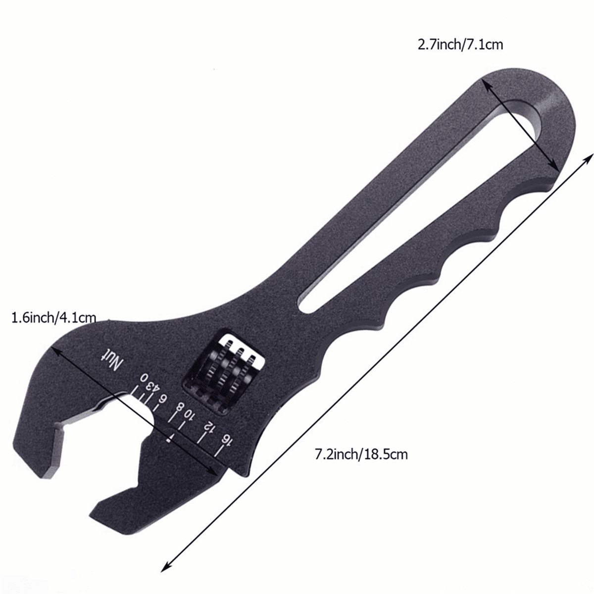 2X AN3-AN16 Tubing Wrench Hose Wrench V-Type Adjustable Wrench Hose Fitting Wrench Black