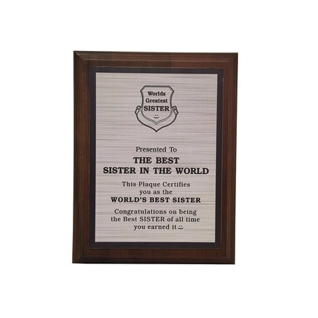 - Aahs Engraving Worlds Greatest Plaques (Best Sister In The World, Silver)