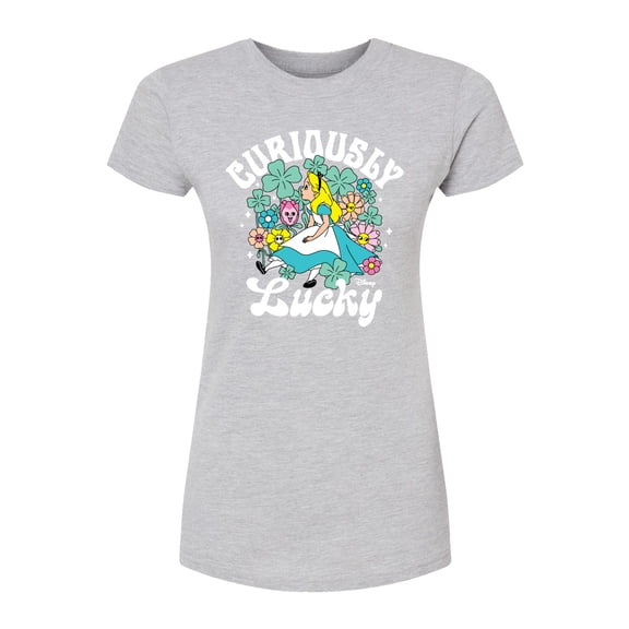 Alice In Wonderland - Curiously Lucky - Juniors Fitted Graphic T-Shirt