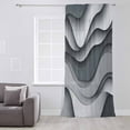 thumbnail image 3 of Black Gray Ombre Semi Sheer Curtains Drapes for Living Room, Bedroom, French Doors Window 108 Inches Long, Modern Abstract Moire Art Geometric Rod Pocket Chiffon Curtain Drapery Voile Drape Panel, 3 of 6