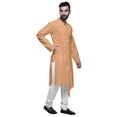 thumbnail image 4 of Atasi Cotton Satin MensKurtaSolid Chinese Collar Mens LongKurtaShirt, 4 of 5