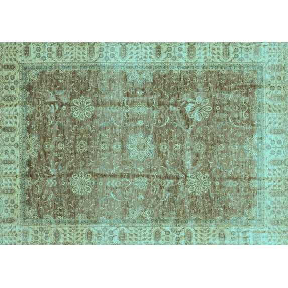 Ahgly Company Indoor Rectangle Oriental Light Blue Traditional Area Rugs, 3' x 5'