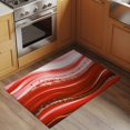 thumbnail image 3 of Rectangle Area Rug 2x3ft,Abstract Bending Striped Washable Carpet Non-Slip Runner Accent Rugs Indoor Floor Mat for Bedroom Living Room Decor,Red Gradient Wave Pattern, 3 of 9