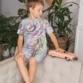 thumbnail image 4 of Fotbe Vintage Rose Pijama Estampada de 2 Piezas para Niños – Ropa de Dormir de Manga Corta Cómoda para Niños y Niñas, Camiseta y Shorts de Algodón-Medium, 4 of 6