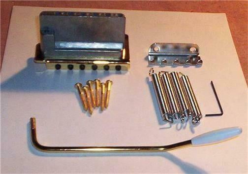 Fender® Mexican Strat Gold Vintage Bridge Assembly~2 1/16"~Small Block~Brand New