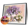 thumbnail image 1 of Cuadros Decorativos Kit de pintura de diamantes redondos completos de jarrones de lavanda DIY 5D arte de arte de imagen Sywqhk Nuevos Originales, 1 of 1