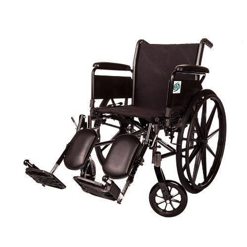 HEALTHLINE Lightweight Folding Wheelchair with Removable Arms and Elevating Leg Rest, Medical Lightweight Manual Transport Wheelchair With Сomfortable Wide 18 Inch Wheelchair Seat