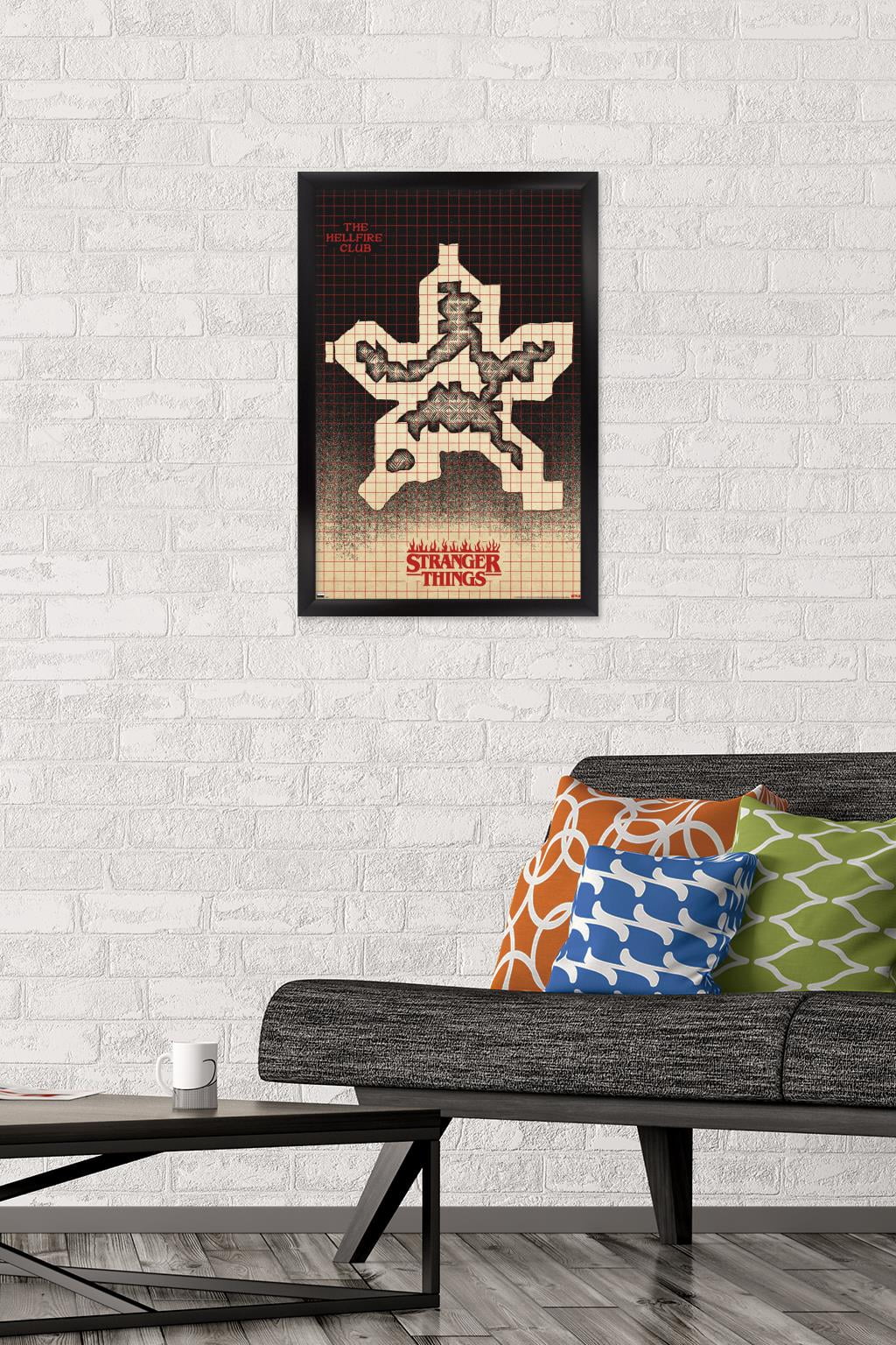 Netflix Stranger Things: Season 4 - Hellfire Club Map Wall Poster, 14.725" x 22.375" Framed