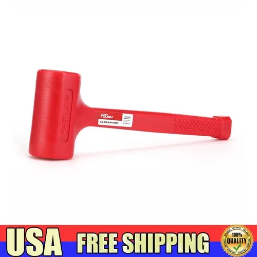 2Lb Dead Blow Hammer Diamond Textured Non-Slip Handle For Automotive Woodworking