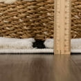 thumbnail image 3 of Hauteloom Teshi Farmhouse Checkered Area Rug with Fringe - High Pile Living Room & Bedroom Carpet - Cozy Plush Design - Off White, Black - 5'3" x 7', 3 of 11
