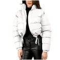 thumbnail image 2 of Gamivast Womens Quilted Cropped Jackets Lightweight Zip up Cuffed Long Sleeve Winter Coats with Pockets Fall Fashion Drawstring Hem Jacket Loose Casual Outerwear, 2 of 6