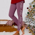 thumbnail image 2 of Fiaer Christmas Womens Leggings Soft Stretch Plus Size Xmas Yoga Pants Printed Slim Fit High Waisted Holiday Trousers Purple L, 2 of 4