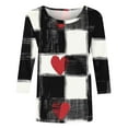 thumbnail image 4 of Ruimatai Women's Casual Printed Three-Quarter Sleeve T-Shirt Loose Fit Round Neck Blouse Top For Comfortable Everyday Wear, 4 of 5