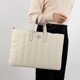 thumbnail image 1 of Tablet Sleeve Bag Multilayer Electronics Organizer Pouch | Water Resistant Nylon Tablet Case | Compact Travel Business Portfolio | Fits 11x14 in | Black Sky Blue Beige | 1 pc, 1 of 6