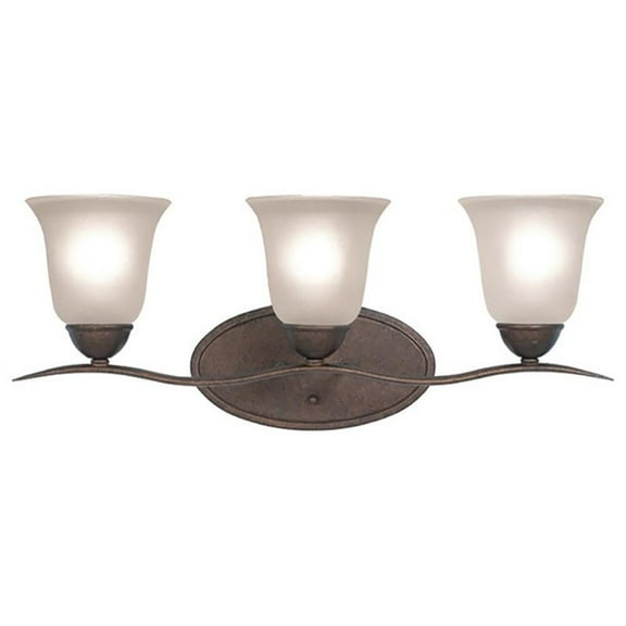 Woodbridge Lighting Beaconsfield 3-light Glass Bathroom Light in Marbled Bronze