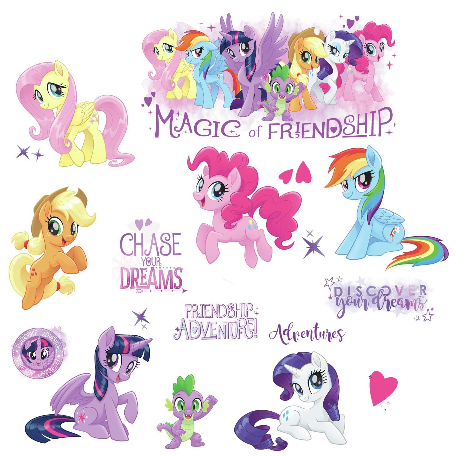 MY LITTLE PONY MOVIE 18 GLITTER Wall Decals STICKERS Ponies Horses ...