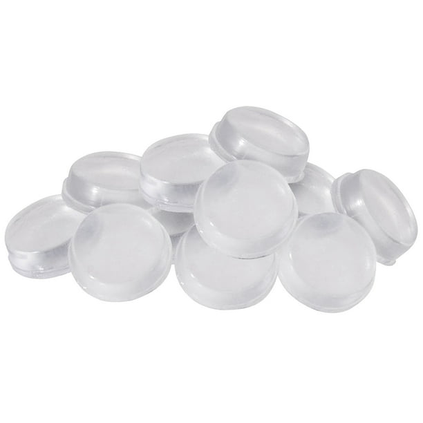 Super Sliders 1/2" Round Self Stick Bumpers Plastic, Clear, 12
