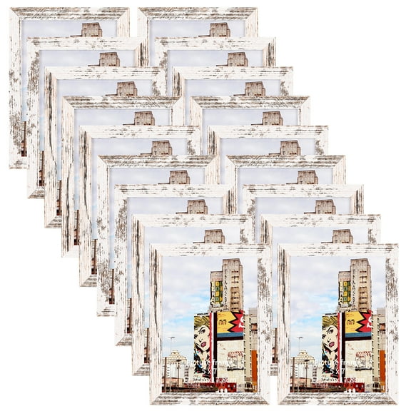 Calenzana 5 in x 7 in White Distressed Picture Frame 18 Pack