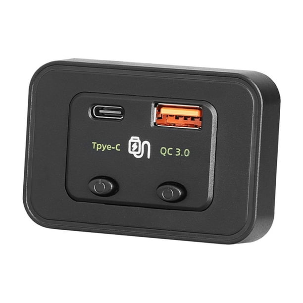 Adaptador de coche,Salida USB RV PD3.0 Tipo C Carga rápida 3.0 USB A,Cargador de Coche USB C Carga Rápida 3.0 USB A 12V 24V,Cargador USB de 48W Carga rápida Barco marino Camión,Adaptador de