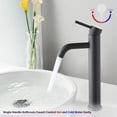 thumbnail image 6 of MAYEERTY Modern Single Handle One-Hole Tall Vessel Bathroom Sink Faucet, Stainless Steel, Matte Black, 6 of 9