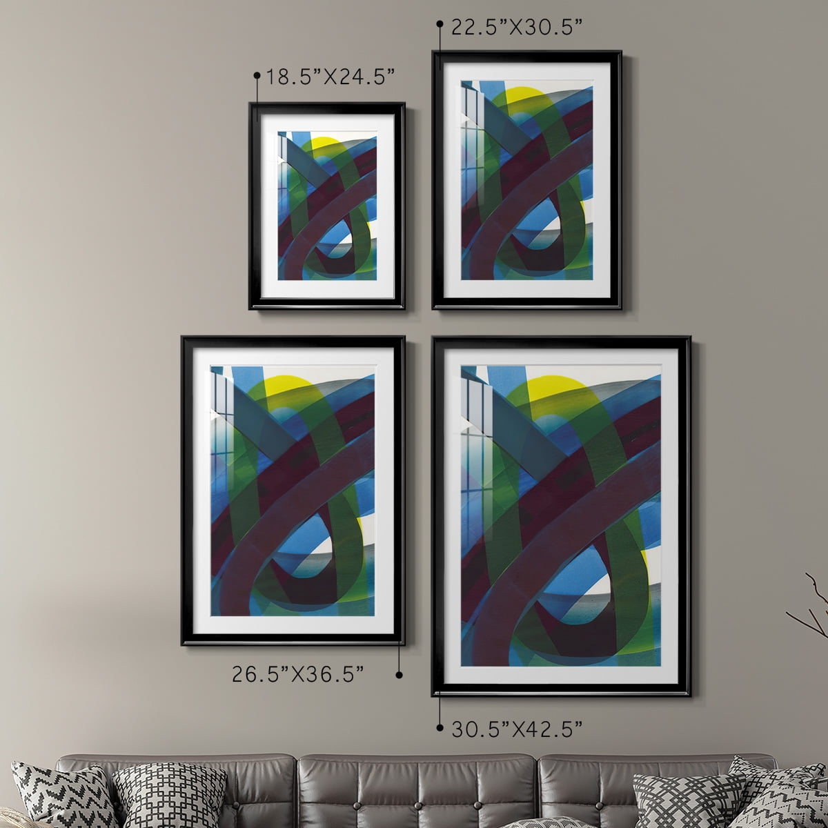 Wexford Home Cool Network I Premium Framed Print, 30.5" x 42.5" - Ready to Hang, Black (Set of 2)