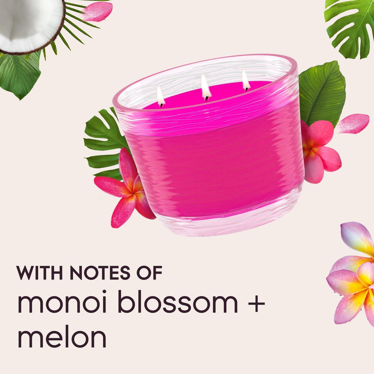 Glade® Scented Candle Air Freshener, Exotic Tropical Blossoms, 3-Wick Candle