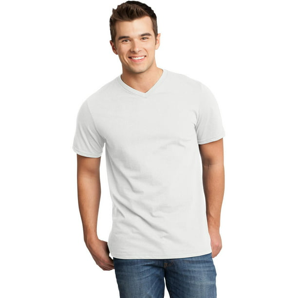 District DT6500 Young Mens V-Neck T-Shirt - White 4X-Large - Walmart.com