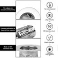 thumbnail image 5 of Filtro de desagüe para bañera, filtro de ducha de acero inoxidable de 5 cm, tapón para fregadero de cocina, malla filtrante, para baño y balcón., 5 of 5