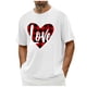 thumbnail image 1 of Tops para hombre, blusas y camisas de cuello redondo y manga corta para hombre. Camiseta/camisa informal de cuello redondo y manga corta con estampado de corazones para hombre. Tops de poliéster para, 1 of 4