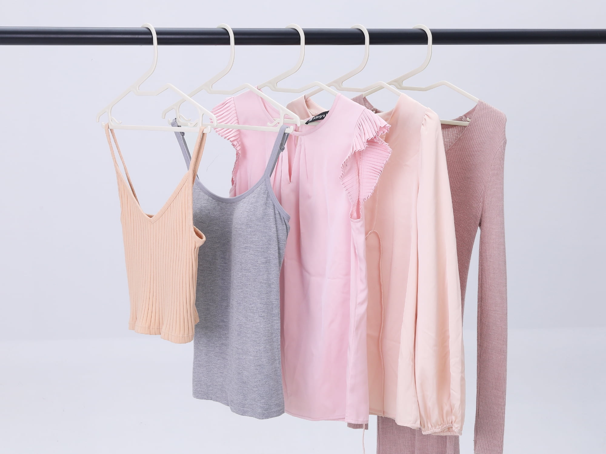 Unique Bargains Plastic Hangers with Non-Slip Hook 30 Packs Gray