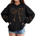 thumbnail image 6 of Leey-World Toddler Hoodie Girl's Bow Cheetah Leopard Hoodies Long Sleeve Pullover Tops Preppy Cute Sweatshirts Hoodies(Black,4-5 Years), 6 of 8