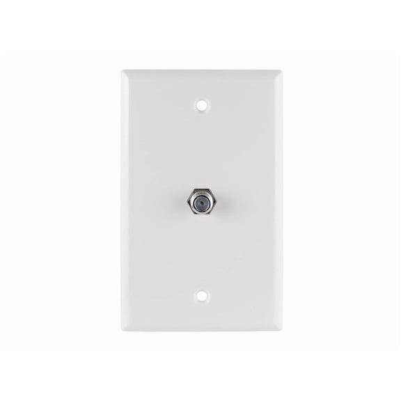 Monoprice Standard Size Coax Wall Plate, Ultra White