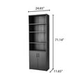 Mainstays Traditional 5 Shelf Bookcase with Doors, Black Finish