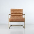 thumbnail image 5 of Chaise d'Appoint Modern en Argile Dorée et Similicuir - Qualité Contract, 5 of 5