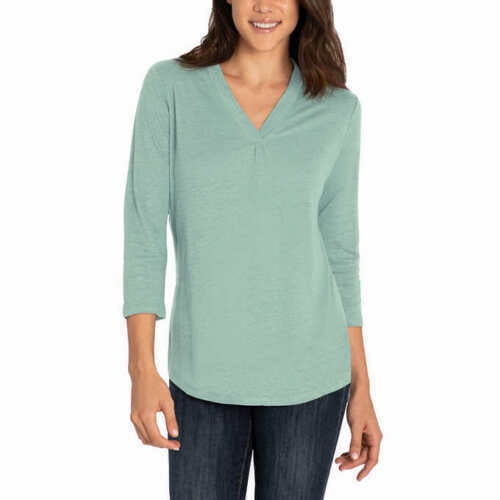 NEW!!! Orvis Women's 3/4 Sleeve Linen Shirt (Ether Green & XS)