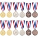 thumbnail image 1 of 12 paquetes de medallas deportivas para ganadores, medallas deportivas, medallas de oro, plata y bronce, medallas deportivas de fútbol con cinta de Nick, 1 of 5