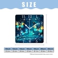 thumbnail image 2 of 14 Inch Wall Clock Battery Operated Square Clock for Office, Kitchen, Outdoor, Living Room,Magic Sparkling Blue Butterfly on Water Adorable, 2 of 4