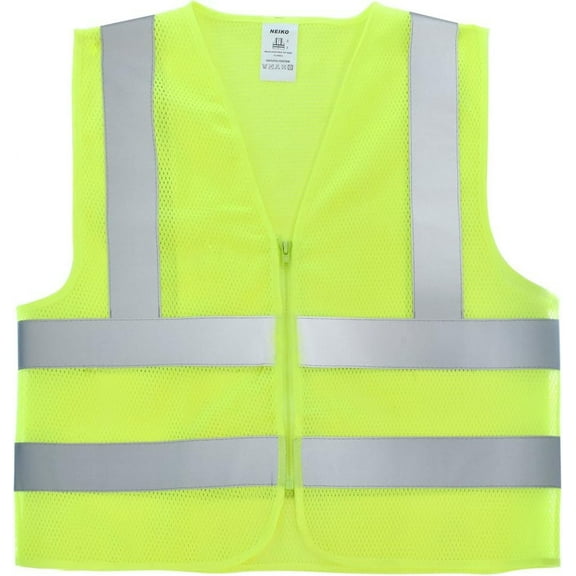 Neiko 53959A High-Visibility Safety Vest with Reflective Strips for Emergency, Construction, and Safety Use, Neon Yellow, XX-Large